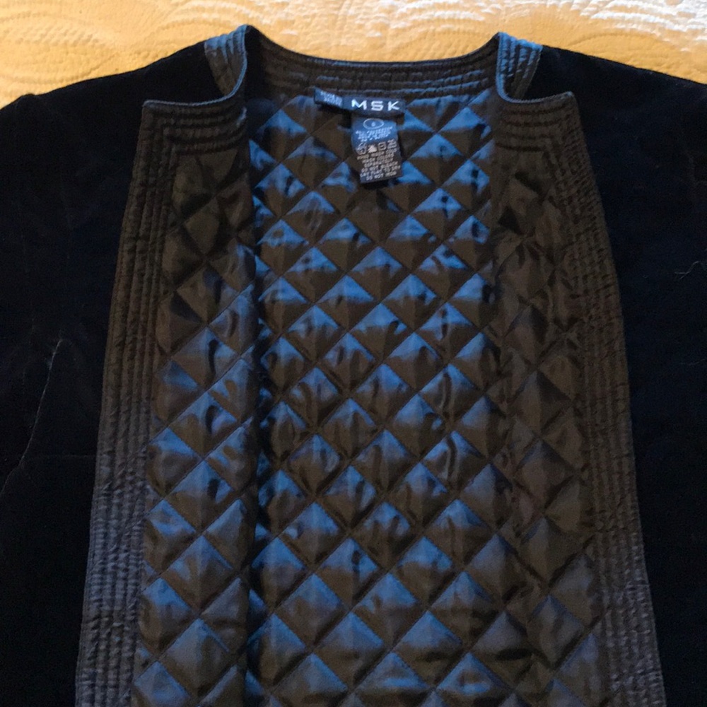MSK Black Velour Quilted Bolero Jacket - Picture 2 of 8